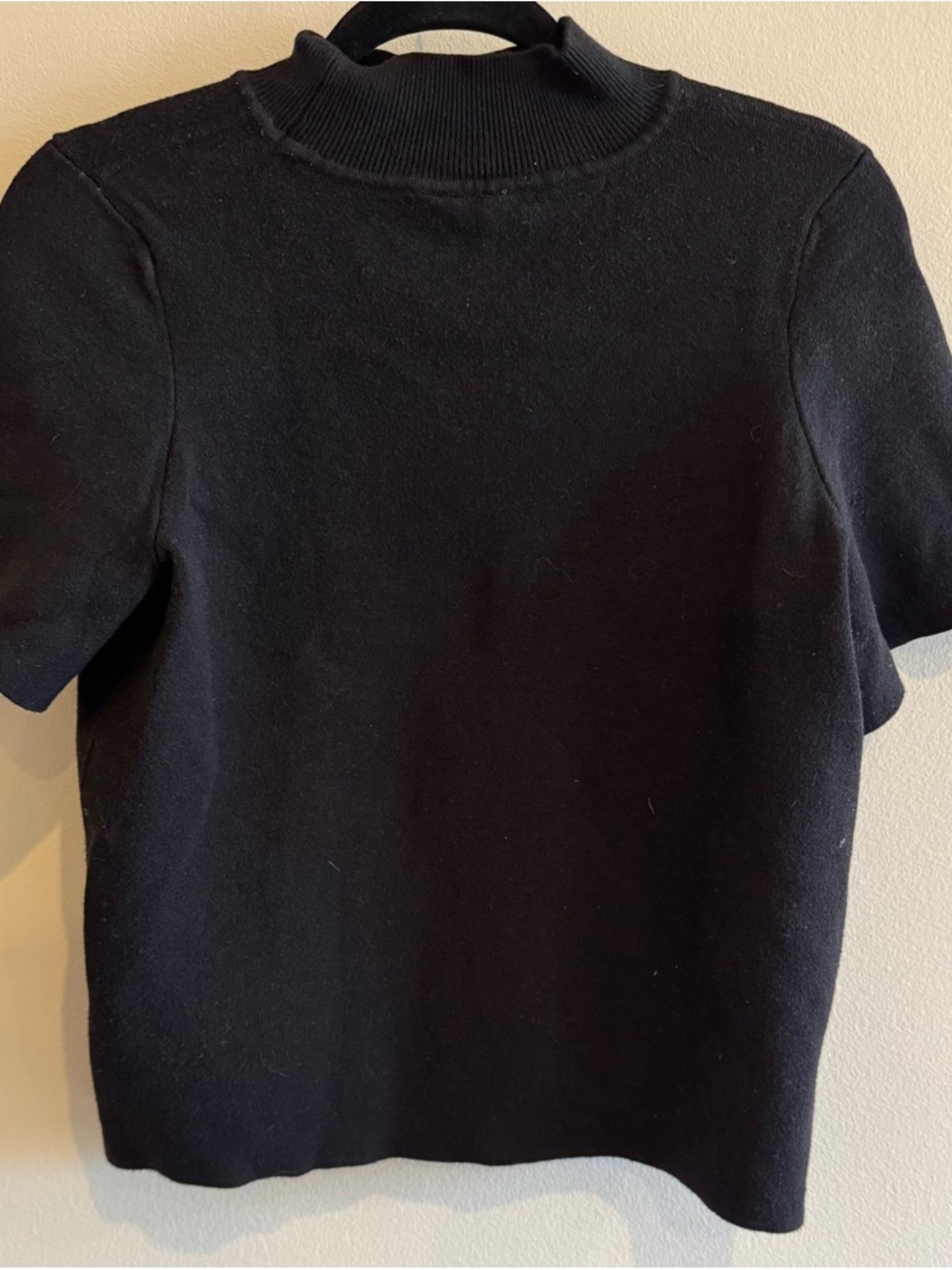 Moth Black Ribbed Mock-Neck Top